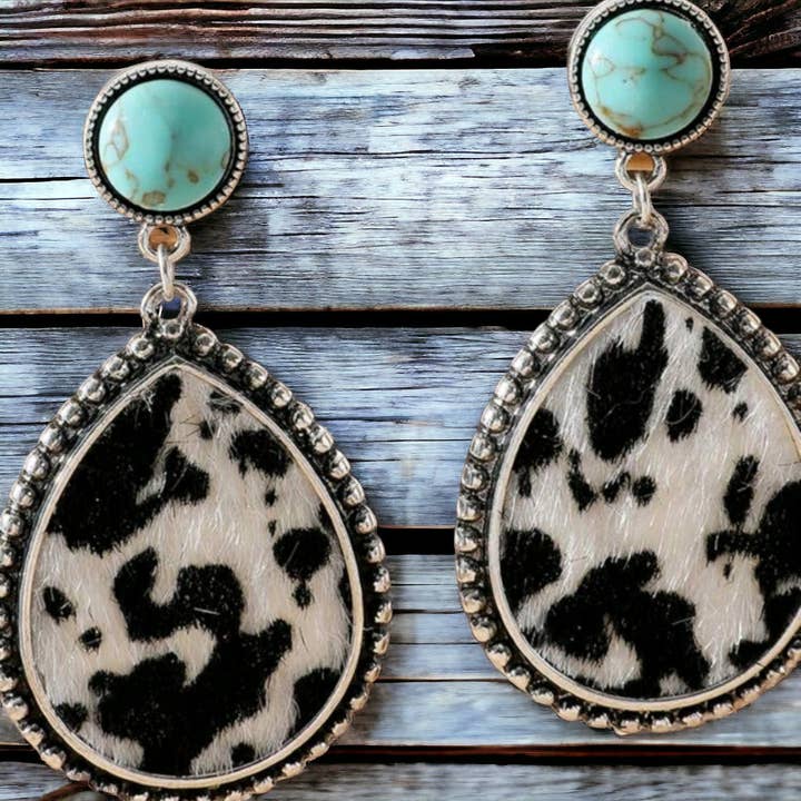 The Bling Barn - Wholesale Dangle Earrings - Molly Moo Drop Earrings Faux Hairon