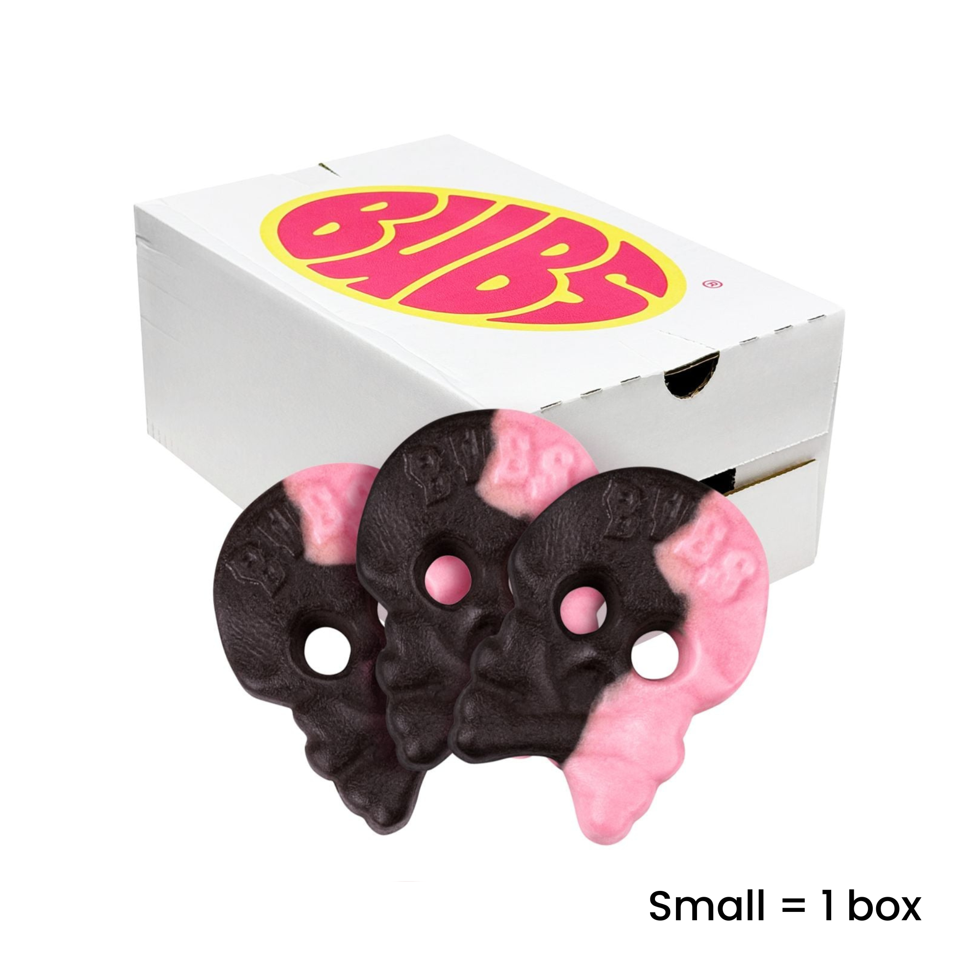 Nordicbangers - Swedish Candy Supply - Wholesale Drop - Bubs Zweedse Snoepdoos 2,8 kg Schuimskull Framboos/Drop0