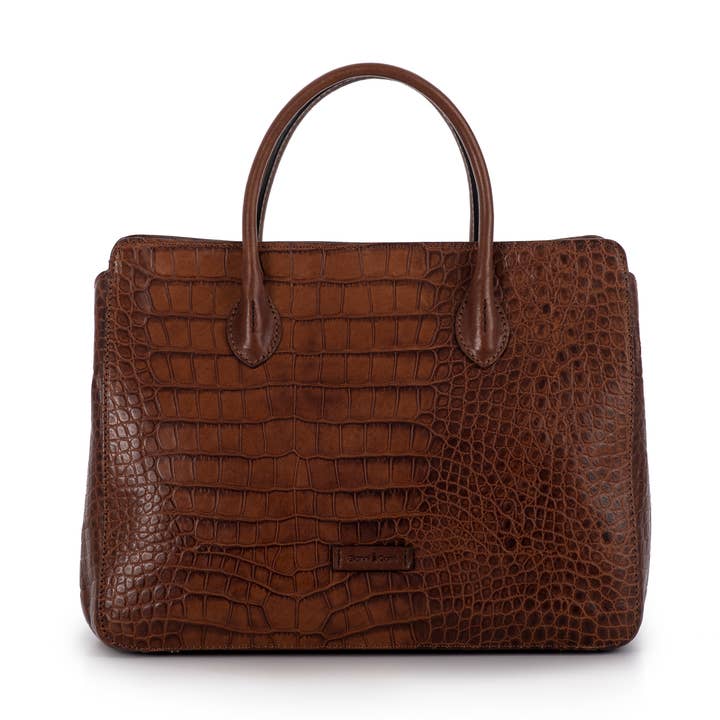 Bolsa de ombro em couro vegetal com estampa de crocodilo por atacado de Gianni Conti