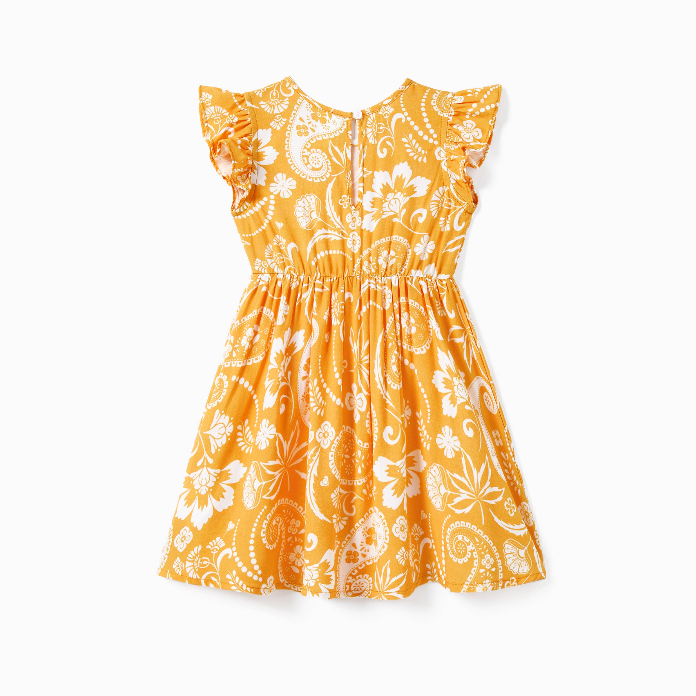 Giallo Maglietta a righe gialle abbinata per la famiglia PatPat & Vestito Paisley in vendita all'ingrosso su Faire11