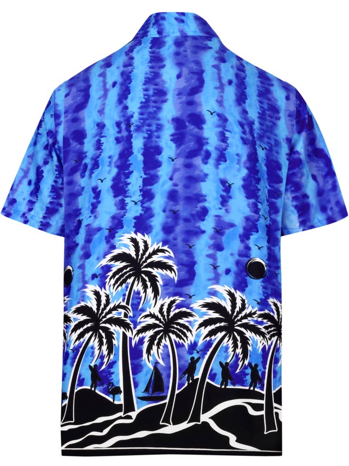 LA LEELA Men Beach Hawaiian Shirt XS Tidal Wave, Drawing for wholesale on Faire