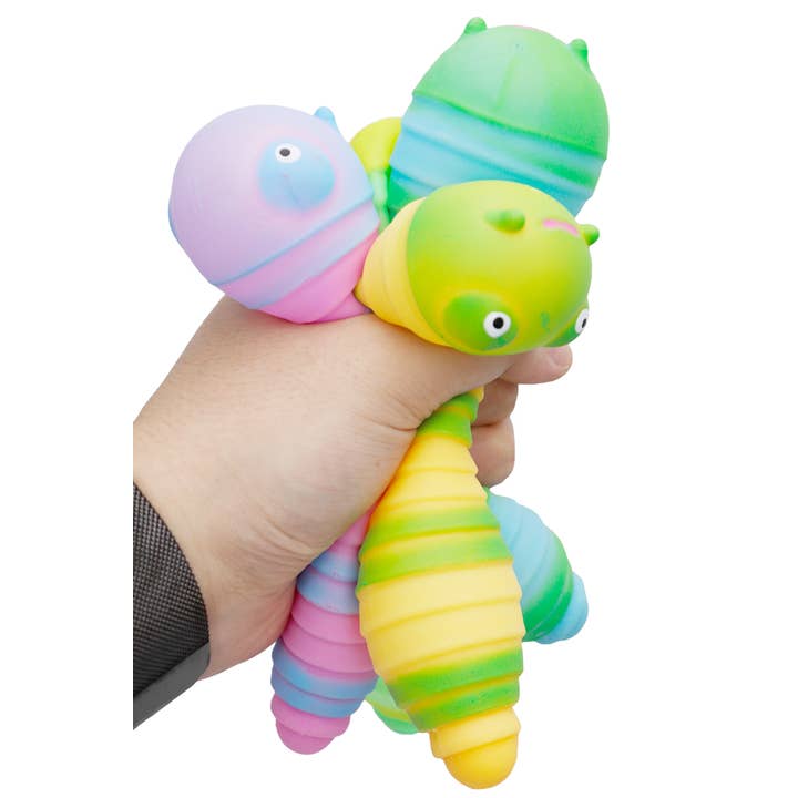 Cap Zone - Wholesale Squishy Toy - Kids & Baby - Caterpillar LED Light-Up Stretch Pull Squishy Toy2