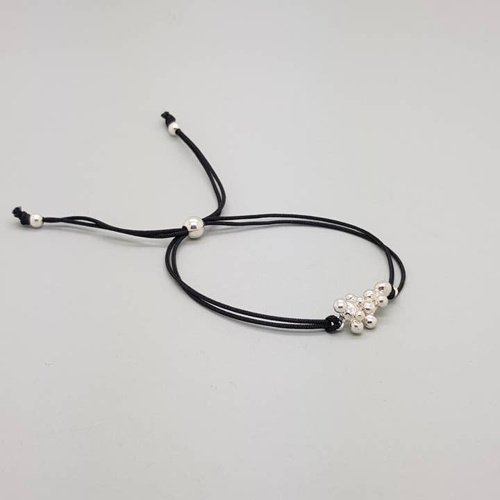 ALEGRIA B. - Wholesale Charm/Dangle Bracelet - STERLING SILVER BRACELET WITH ADJUSTABLE TEXTILE CORD1