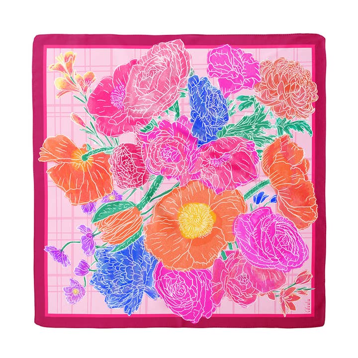 HARU sidenscarf · 90x90 cm | Hallon för wholesale av Charlie Loonie