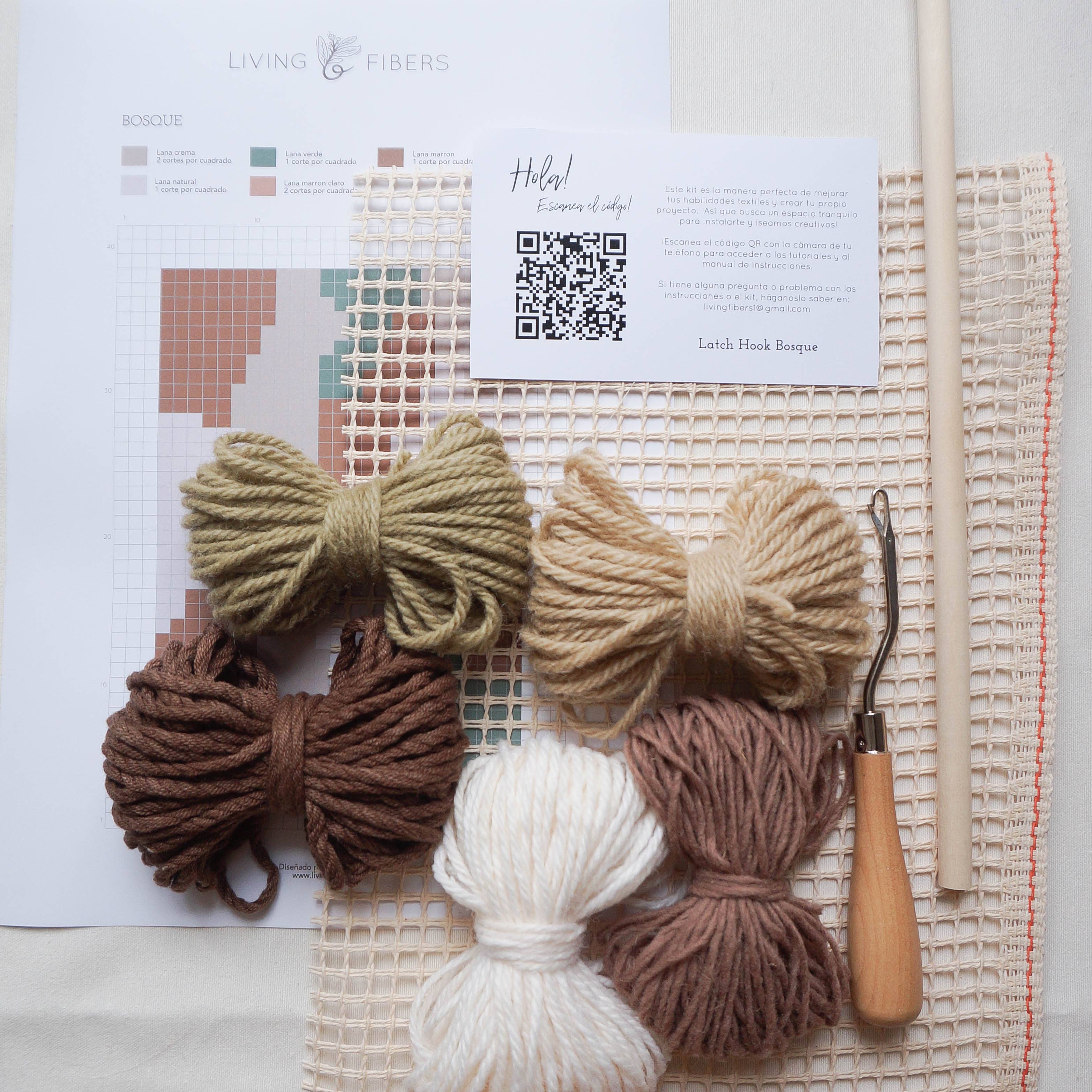 Living Fibers – wholesale DIY craft kit – Forest Latch hook kit1