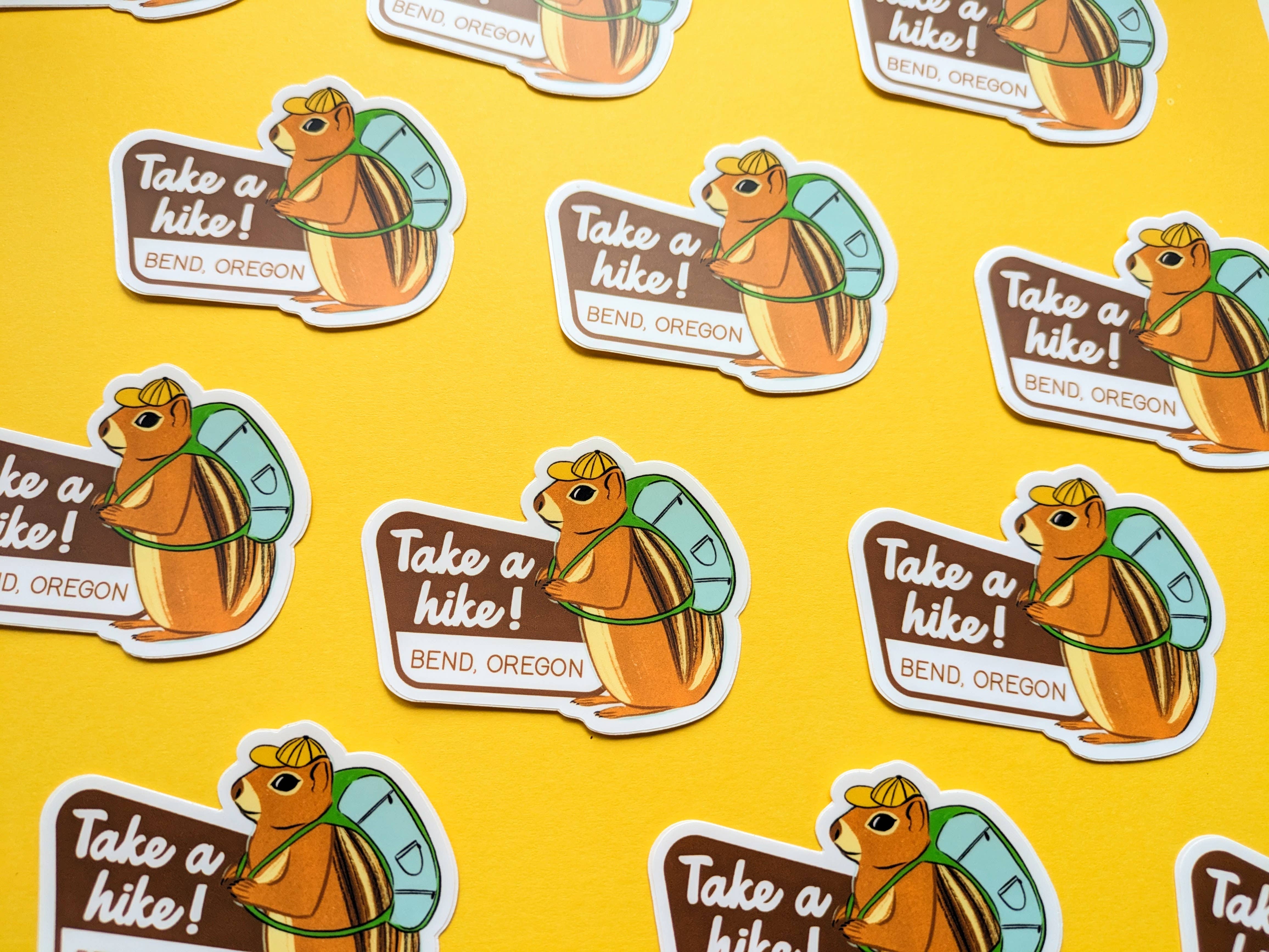 Natalie V. Mason - Wholesale Sticker - Sticker - Chipmunk ("Take a Hike!" w/ customizable town)3