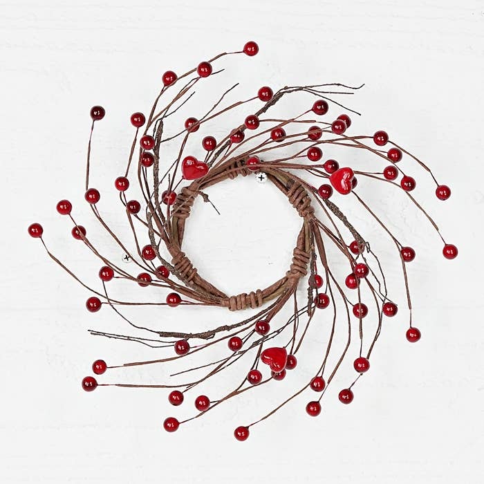 31253- 3.5in Ring-Red Hearts and Berries- for wholesale by Holiday Depot Inc.