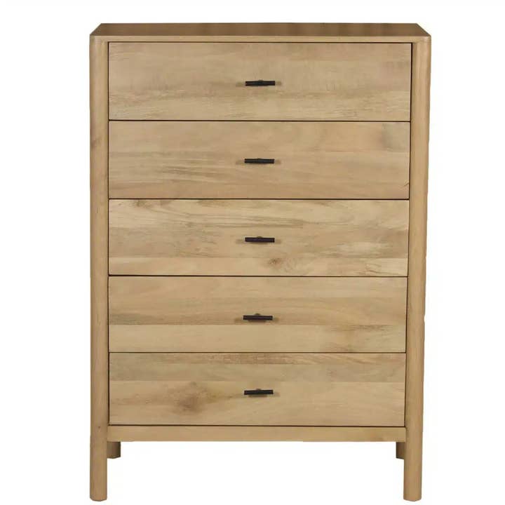 Dowen Mango Wood 5 Drawer Highboy for wholesale by Pinkcity