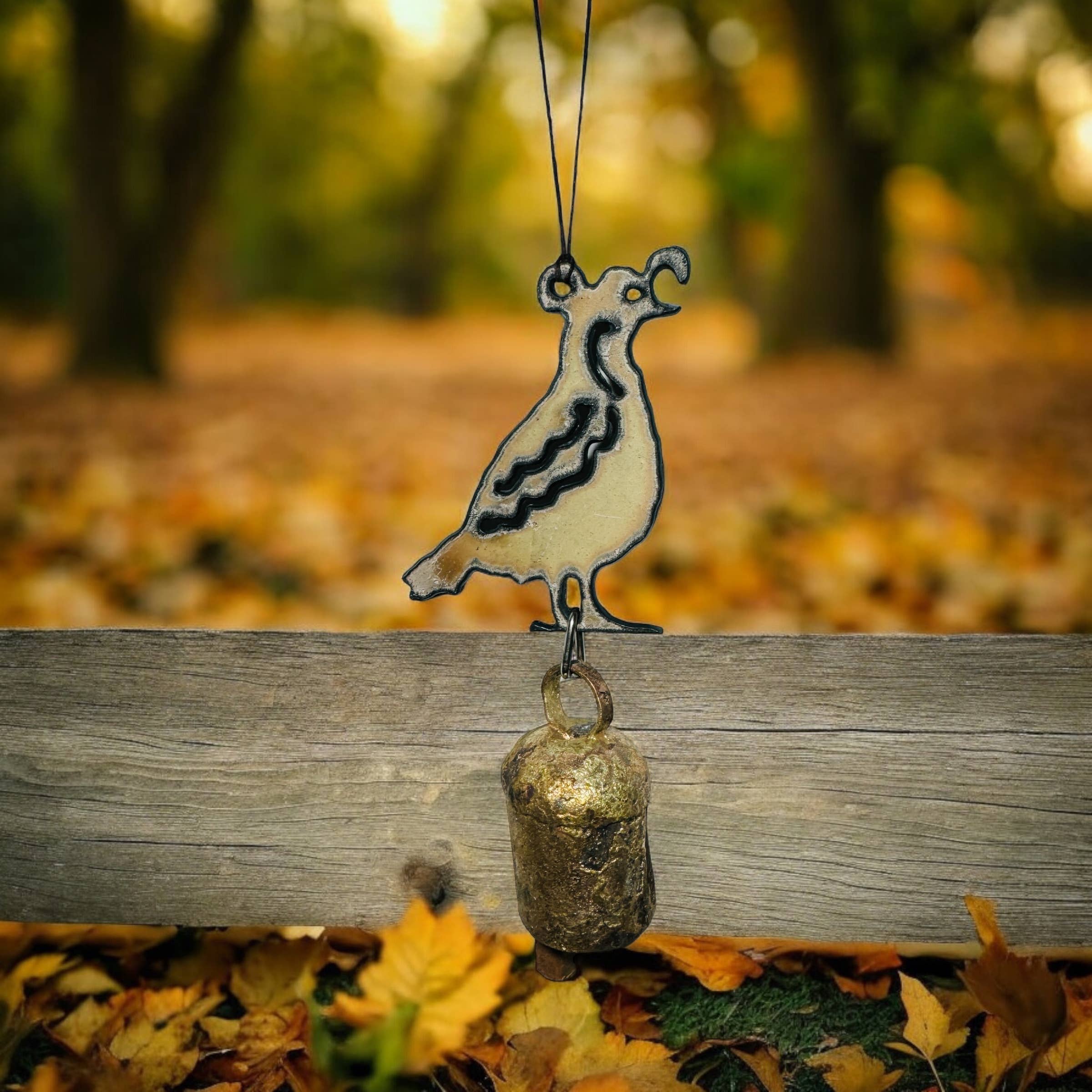 Whimsies - Wholesale Wind Chime - Metal Quail Wind Chime ornament sustainable Southwest West6