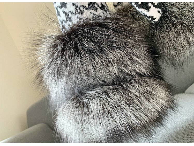 Productseeker – Casaco de pele/imitação de pele - Mulher por atacado – JK101Y Chic Houndstooth Casaco de Pele Faux - Curto e Estiloso9