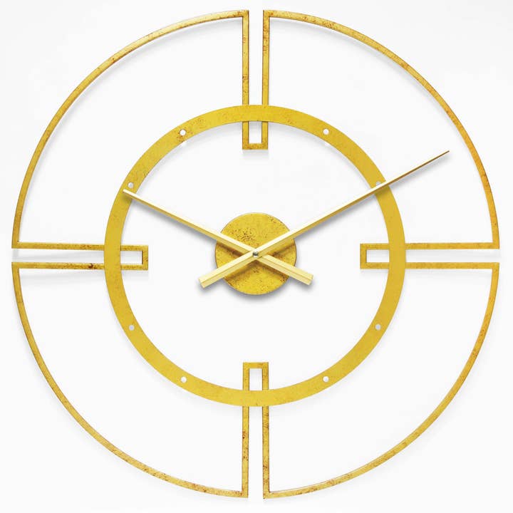 Modern/Contemporary Round Gold Wall Clock 24 Inch for wholesale by Infinity Instruments