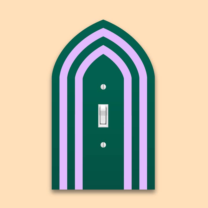 Pointed Arch light switch cover for wholesale by Whimsy Makers