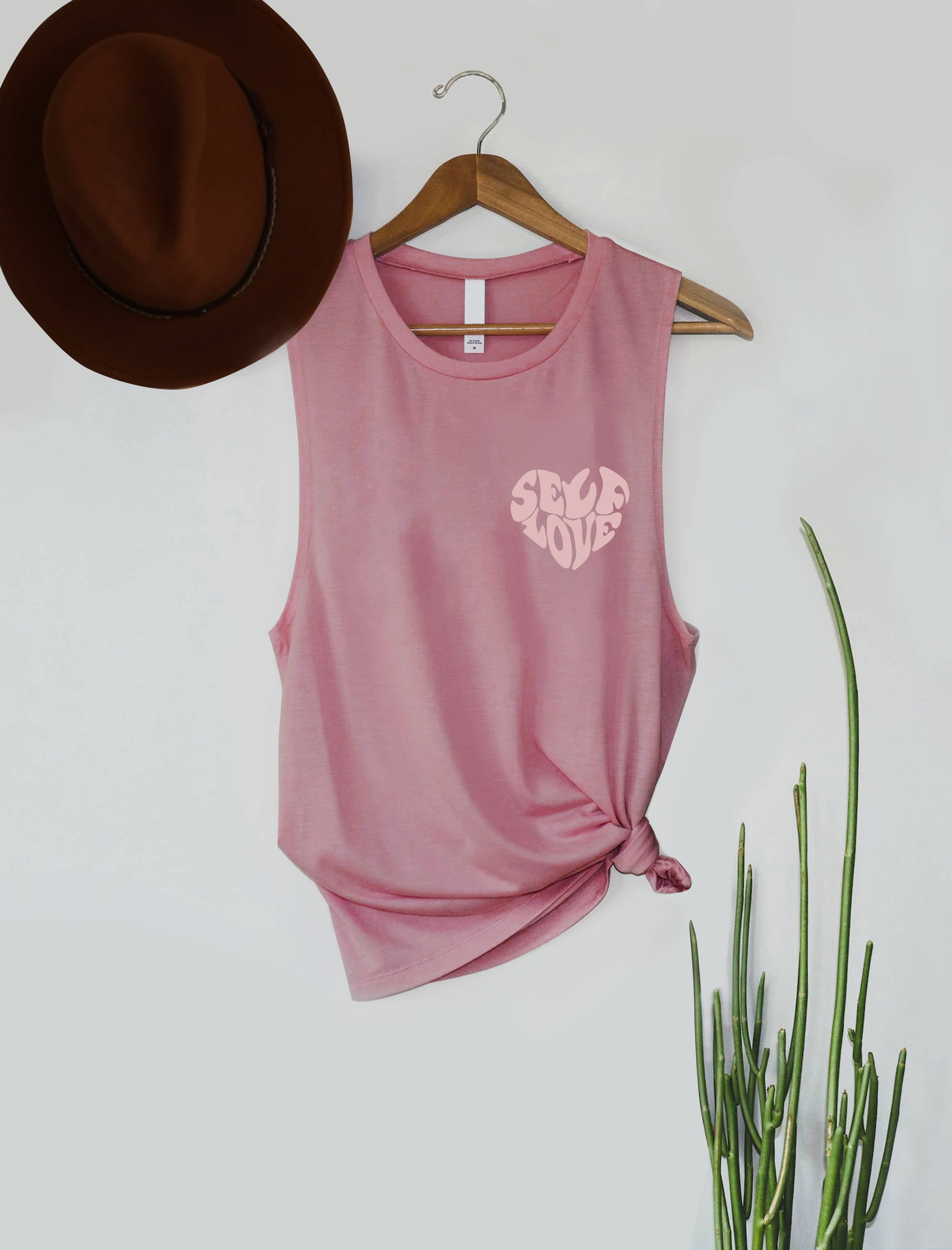 PINK NABI - Wholesale Tank Top - Women's - Self Love Heart Graphic Women's Comfortable Jersey Tank Top4