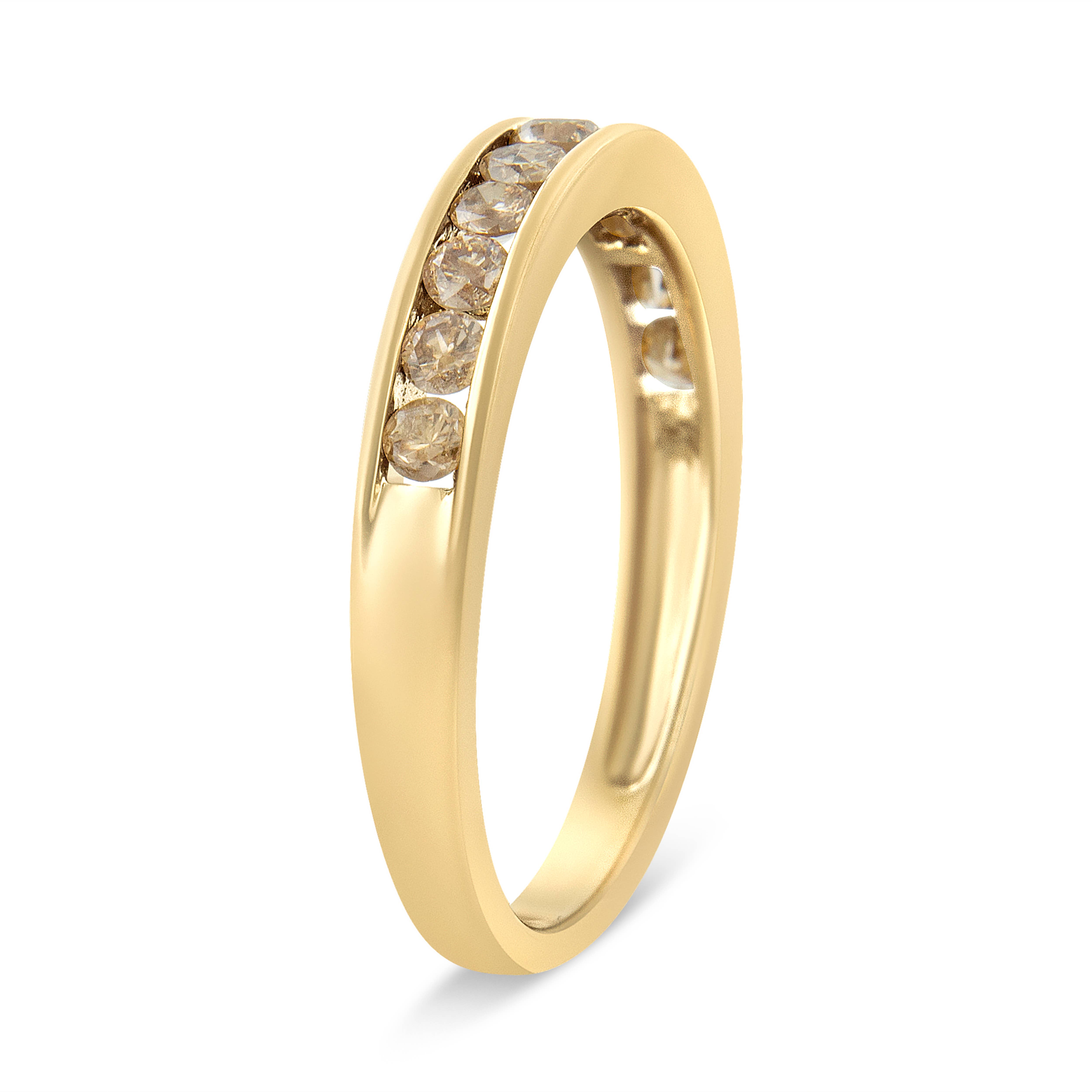 Infinite Jewels – wholesale Ring med flera stenar – Gult guld över Silver 1/2cttw diamant 11 sten Band Ring2