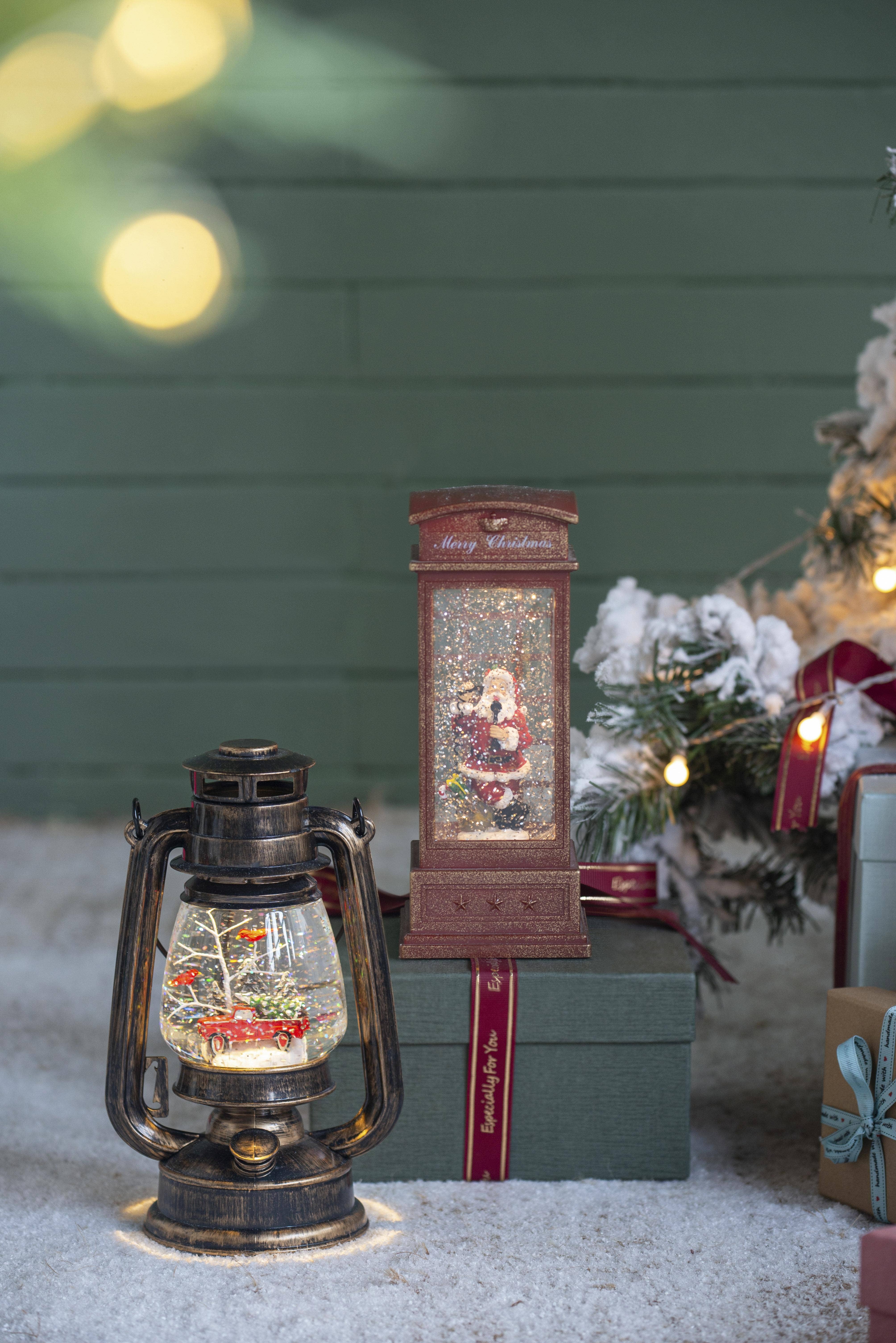 A&B Home Group Inc. - Wholesale Christmas Decoration - 5.9x4.5x9.8" Red Bird And Tree With Car Big Water Lantern5