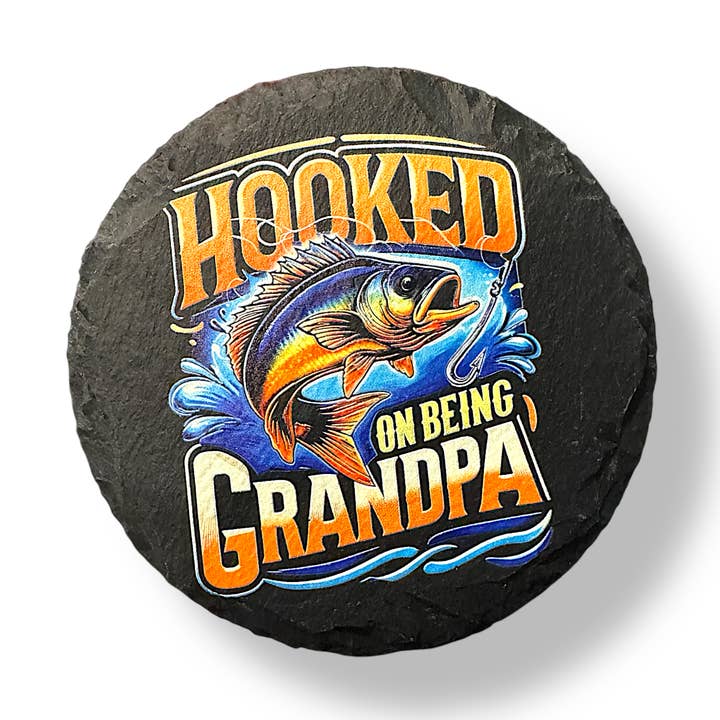 Hooked on Being Grandpa for wholesale by Pat's Monograms, LLC