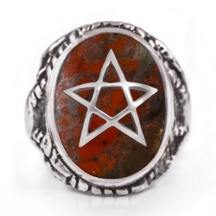 Bloodstone Angel Heart Ring for wholesale by Alex Streeter