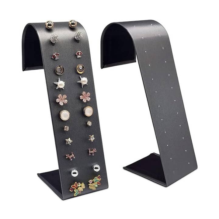 Présentoir à boucles d'oreilles multi-paires gris acier 16,8 cm H pour la vente par Zakka