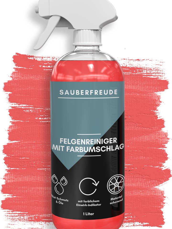 Wheel cleaner with coloured action indicator for wholesale by Sauberfreude