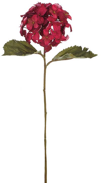 Will's Company - Wholesale Artificial Flowers - Artificial Silk Hydrangea Flower Stem - Burgundy or Wine3
