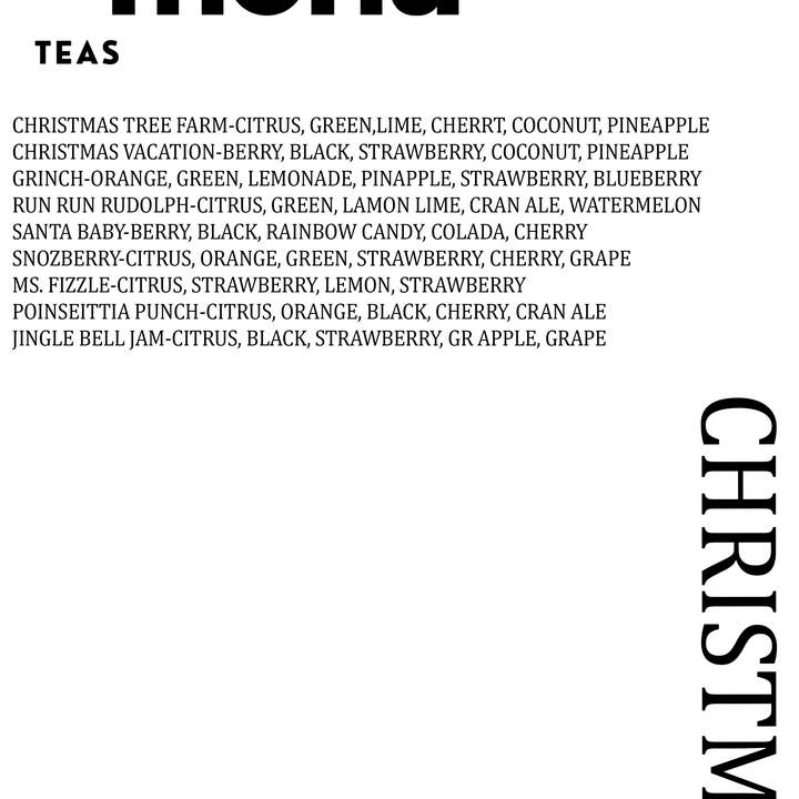 The Savvy Cactus - Wholesale Iced Tea - CHRISTMAS LOADED UP TEAS MENU