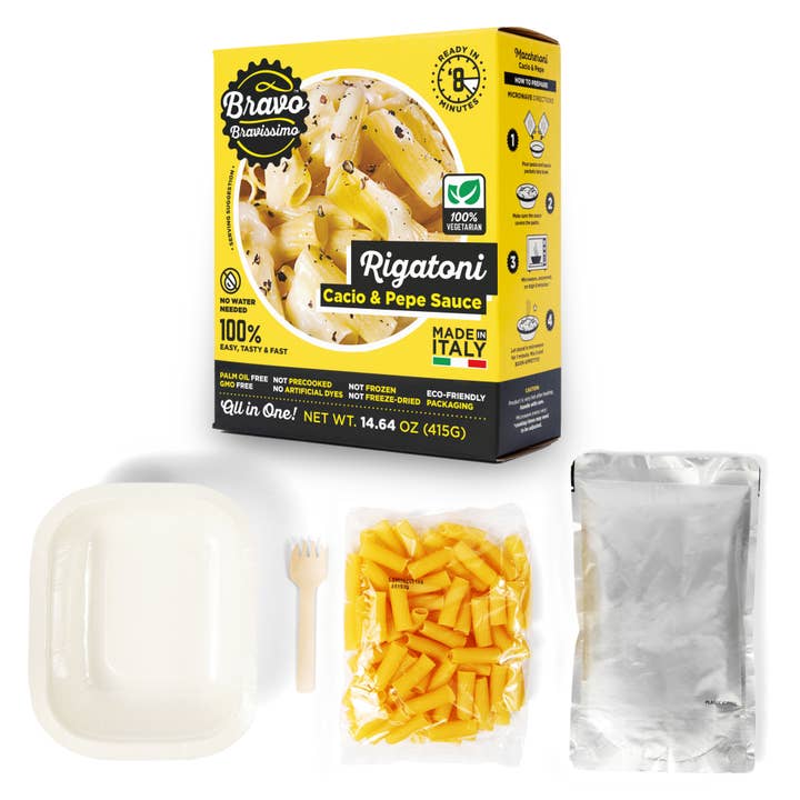 Bravo Bravissimo - Venta al por mayor Pasta - Rigatoni Cacio & Pepe (paquete de 6)