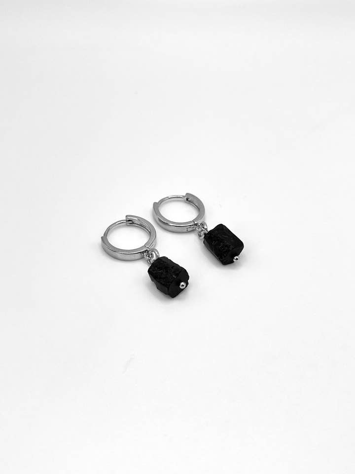 Tourmaline Pendant Hoop Earrings for wholesale by Lovely Sunday Jewelry