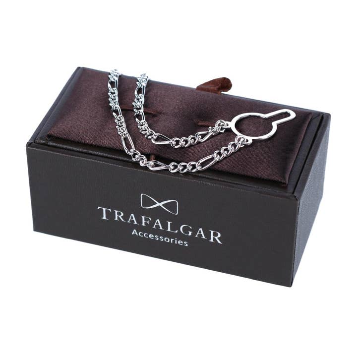 Sutton Sterling Silver Figaro Tie Chain for wholesale by Trafalgar