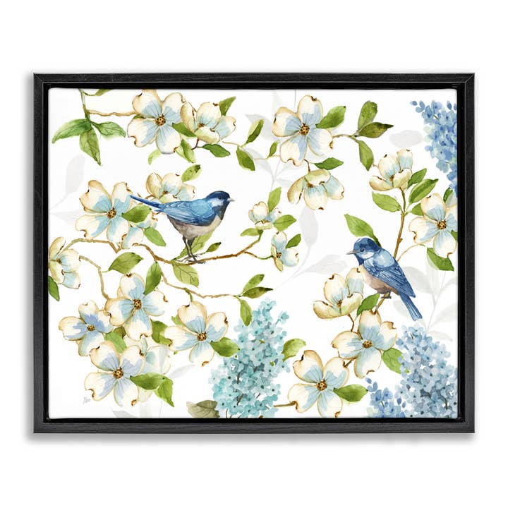 Stupell Industries - Wholesale Wall Decor - Kids & Baby - Dogwood & Bluebirds Floater Framed Art1
