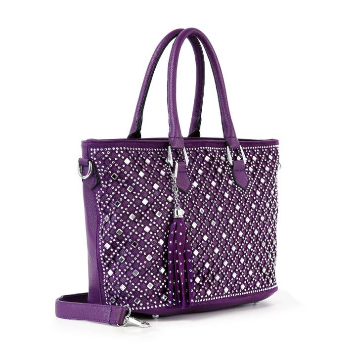 Handbag Express - Wholesale Tote Bag - Women's - Dazzling Rhinestone Shopper Style Tote9