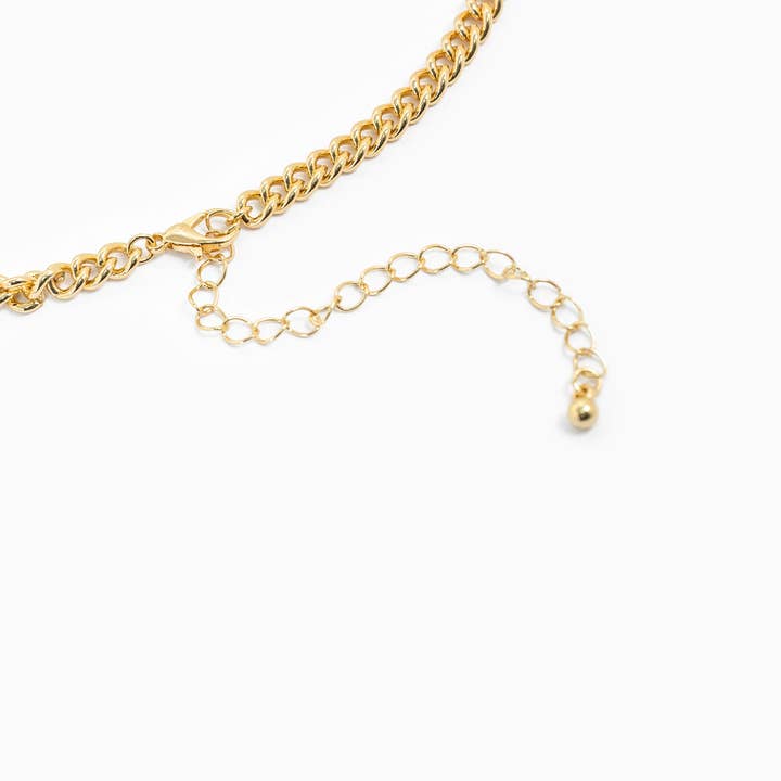 Sessori - Vente Colliers à pendentif - Collier Mousqueton Épais à Maillons Pavés CZ4