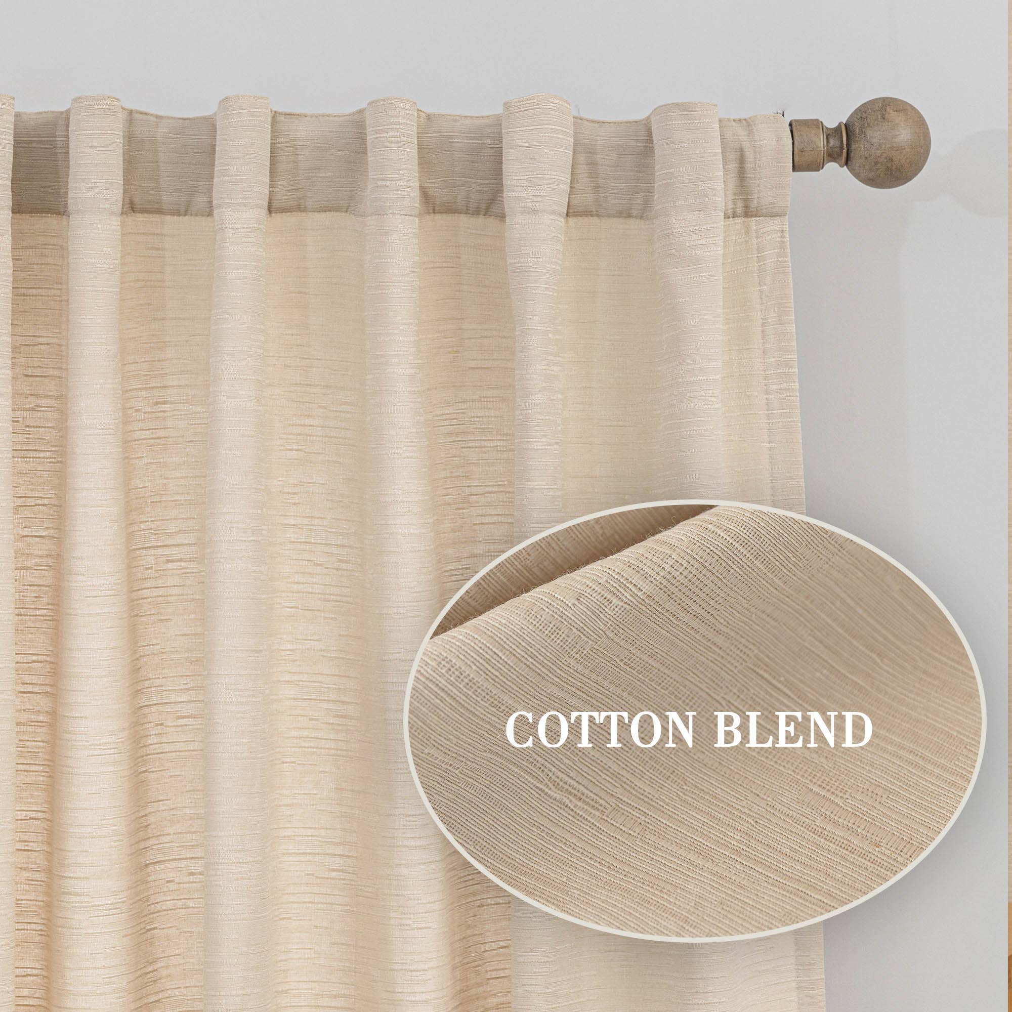 Awesome Home - Wholesale Curtain - Cotton Blend Light Filtering Back Tab Curtains (2 Panels)37