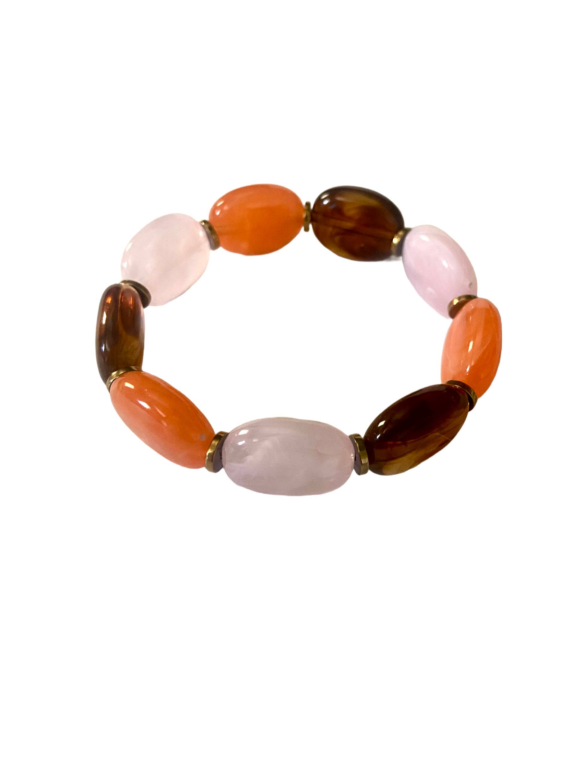 Misdi By Diane – Pulseira de missangas por atacado – Pulseira elástica resina oval multicolorida2