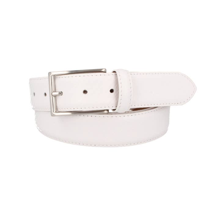 Cintura da uomo in pelle bianca goffrata da lavoro high-tech per la vendita all'ingrosso da parte di MGM Design e.K.