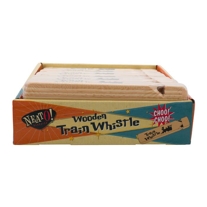 Toysmith - Wholesale Wood Toy - Kids - Neato! 7.5" Classic Wooden Train Whistle- Retro Classic