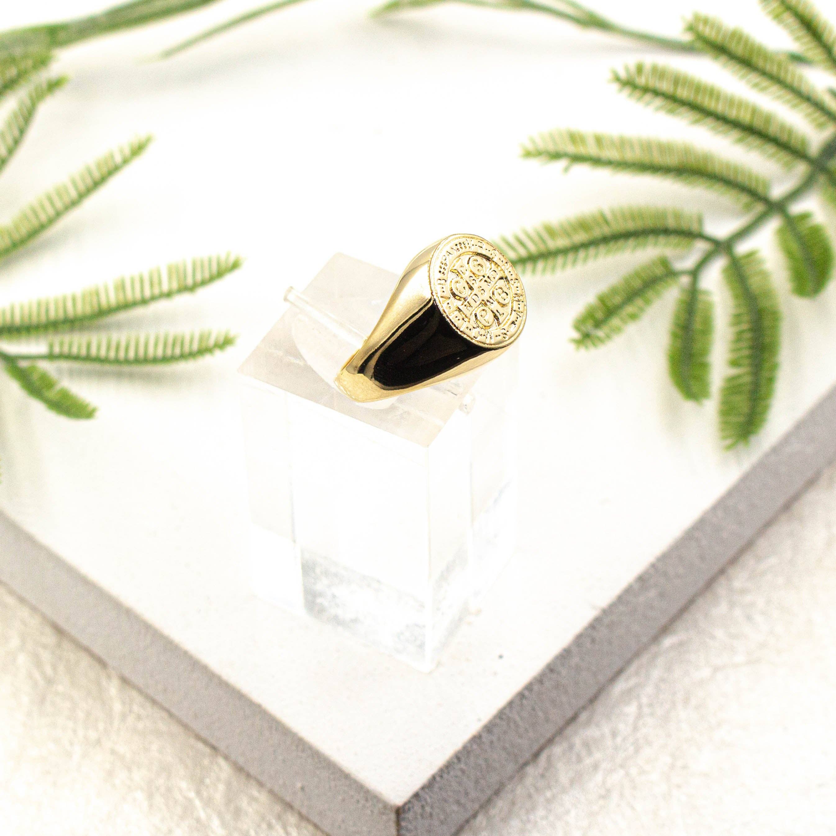 Cherie by Cherie - Wholesale Signet Ring - Saint Benedict Medal Ring for Man, Saint Benedict Exorcism Ring1