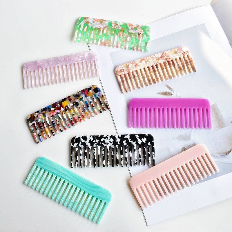Dipped Shop - Wholesale Hair Brush/Comb - Acrylic Square Mini Portable Hair Combs DP25E68719