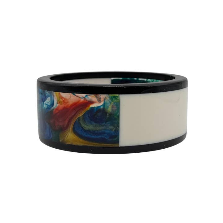 Treasure Jewelry - Wholesale Bangle bracelet - Multicolor Layered Resin Bangle Handmade Lucite Resin Bangle2
