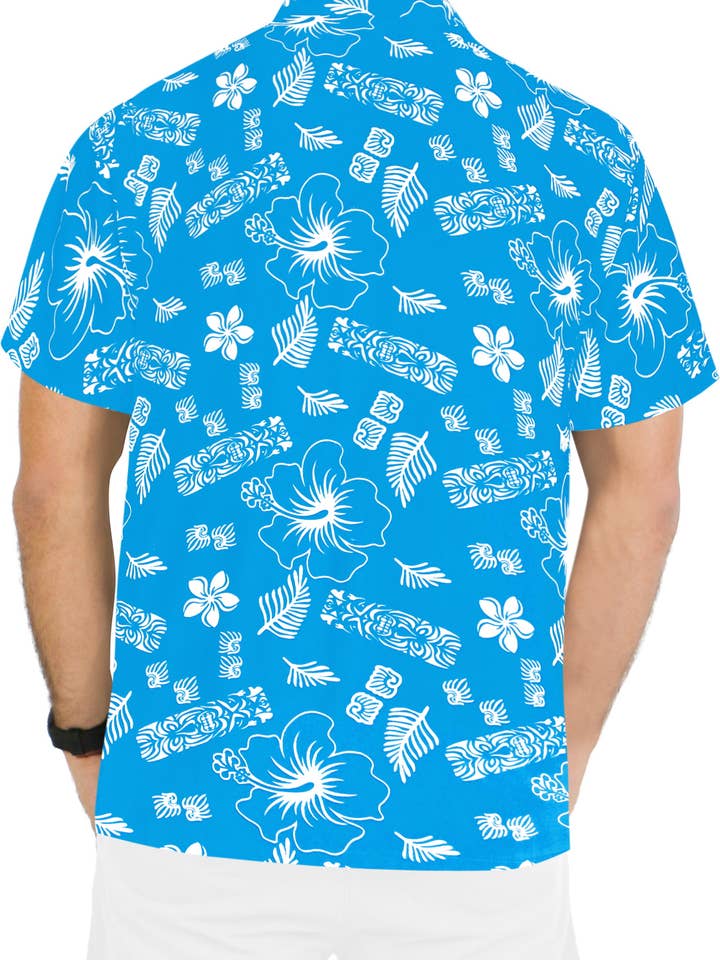 LA LEELA Men's Holiday Beach Hawaiian Front Pocket Sh 136367 for wholesale by La Leela LLC
