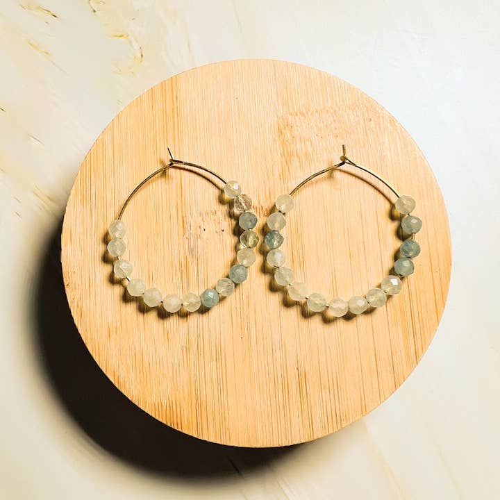 Santore Jewelry Company - Wholesale Hoop Earrings - Gem Gradient Hoop - 5 stone choices1