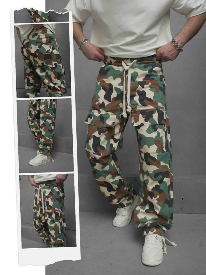 Premium Baggy Cargo Camouflage Pants for wholesale by PremiumDenim