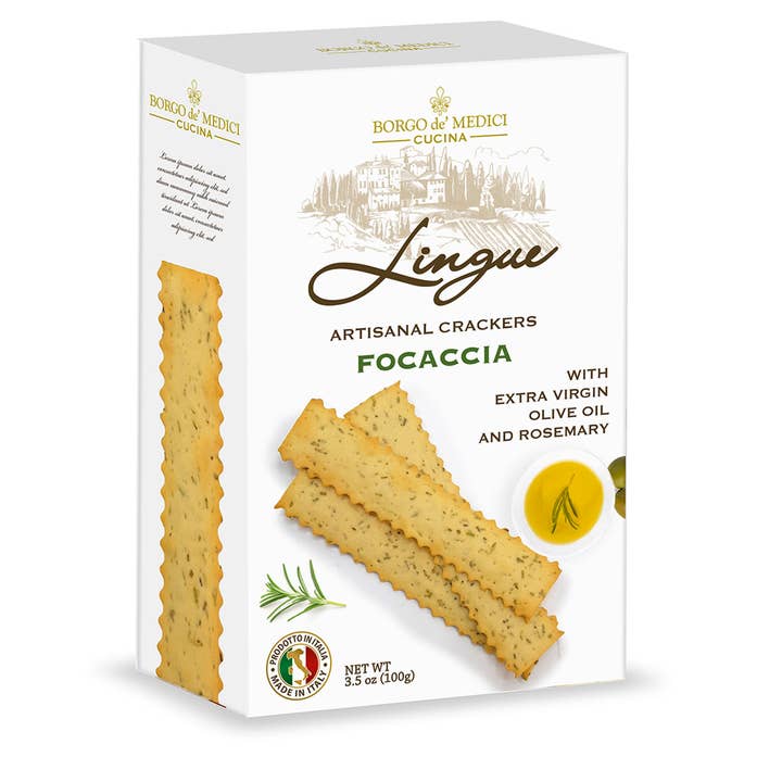 BORGO DE MEDICI USA - Vendita all'ingrosso Cracker - Lingue all'Olio Focaccia toscana con Evo