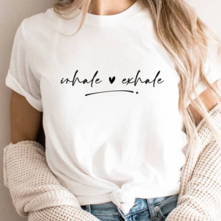 Inhale ♥ Exhale Tee for wholesale by Peach Closet