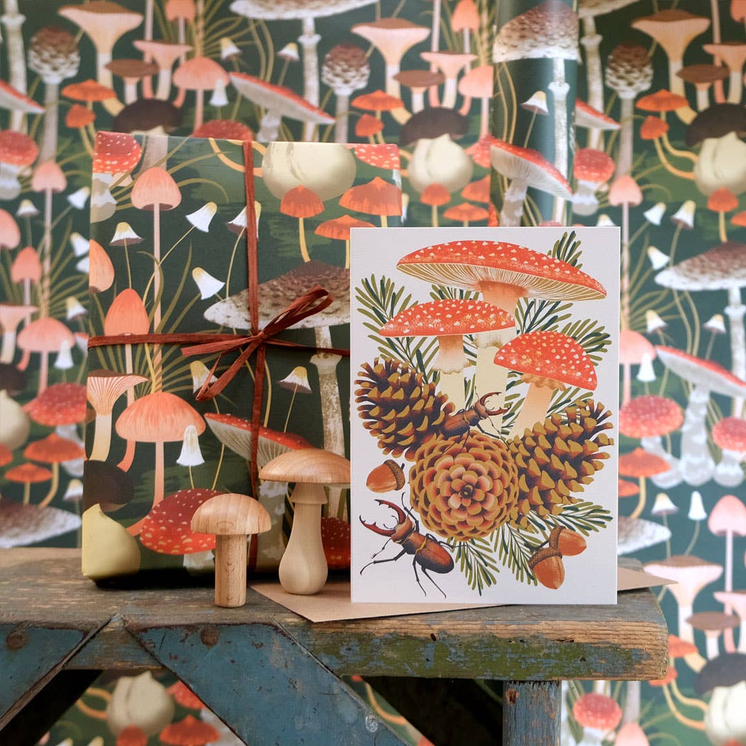 Printer Johnson Ltd - Wholesale Flat Wrap - Fungi | Gift wrap, wrapping paper | Mushroom3