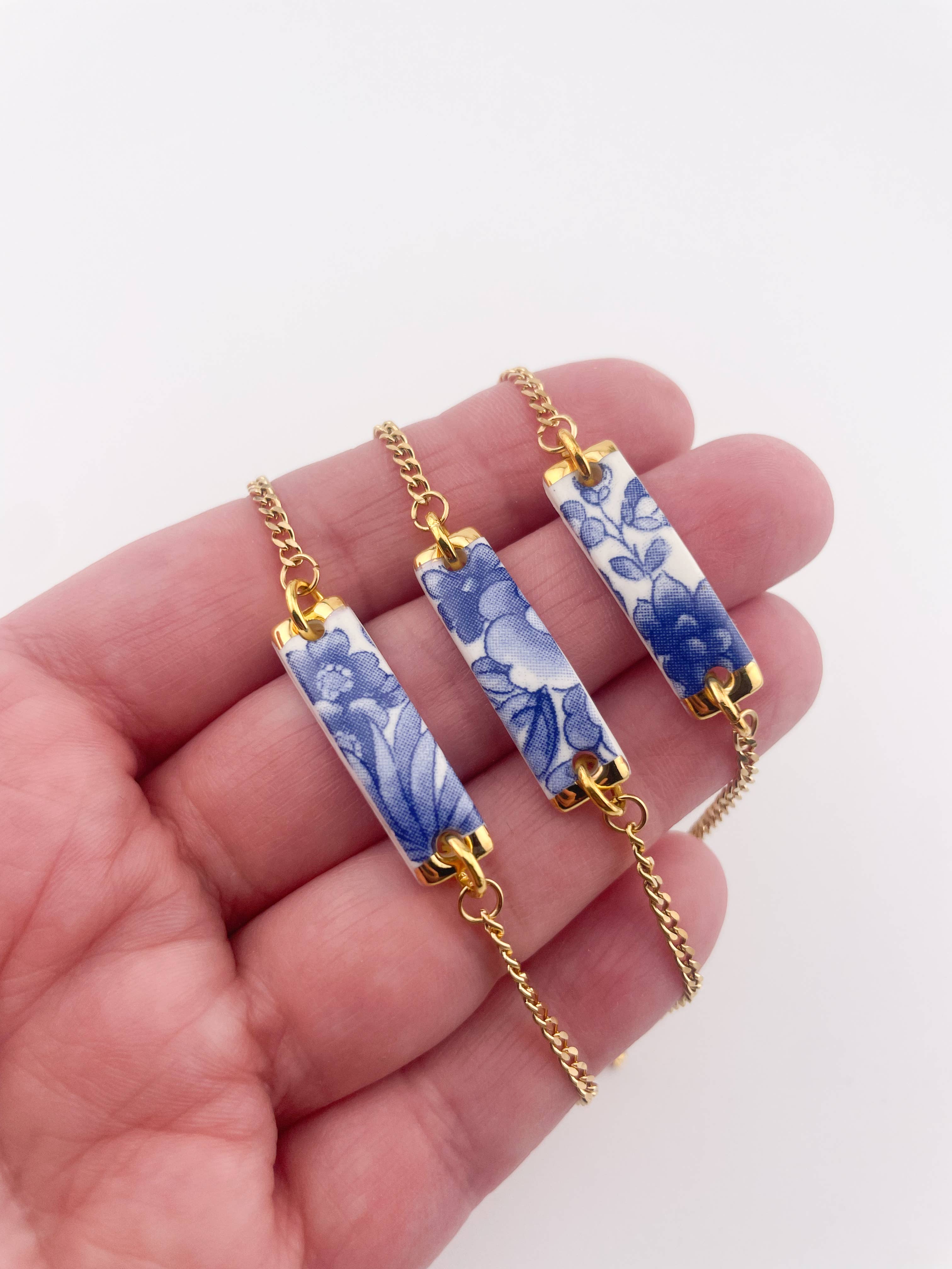 Clay Blanca – Großhandel Armband mit Charms/Anhängern – Blaue China Rechteck-Armbänder (Optionen)8