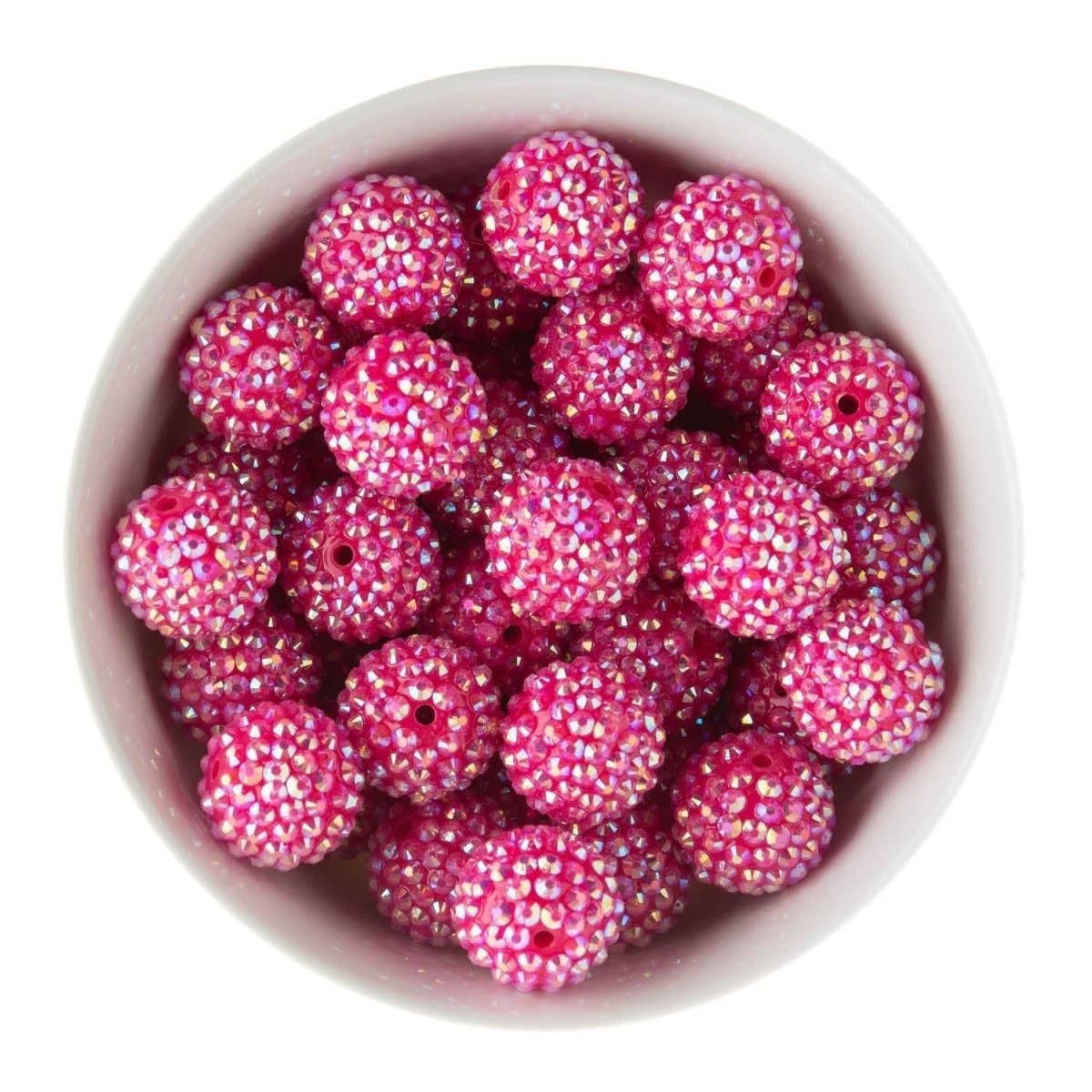 Cara & Co Silicone Craft Supply - Wholesale Beads - 20mm Rhinestone Acrylic Round Beads4