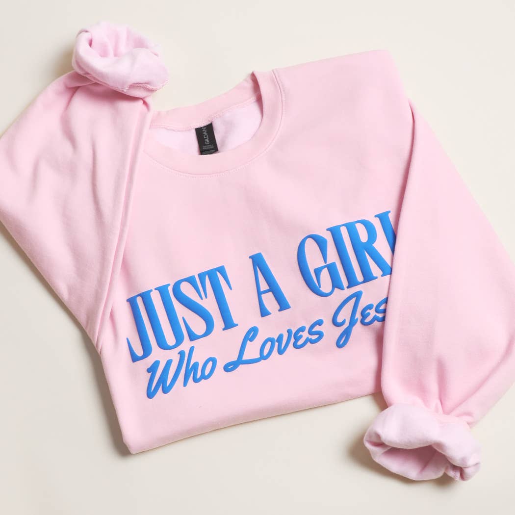 Fashion City - Wholesale Graphic Sweatshirt - Women's - JUST A GIRL WHO LOVES JESUS PUFF MIDWEIGHT Sweatshirt8
