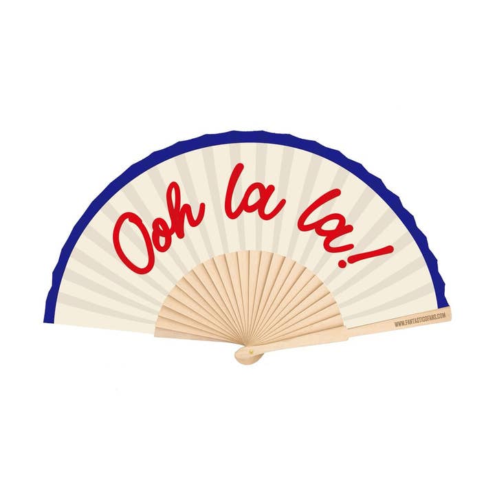 Ooh La La Script 23cm fan for wholesale by Fantastico Fans