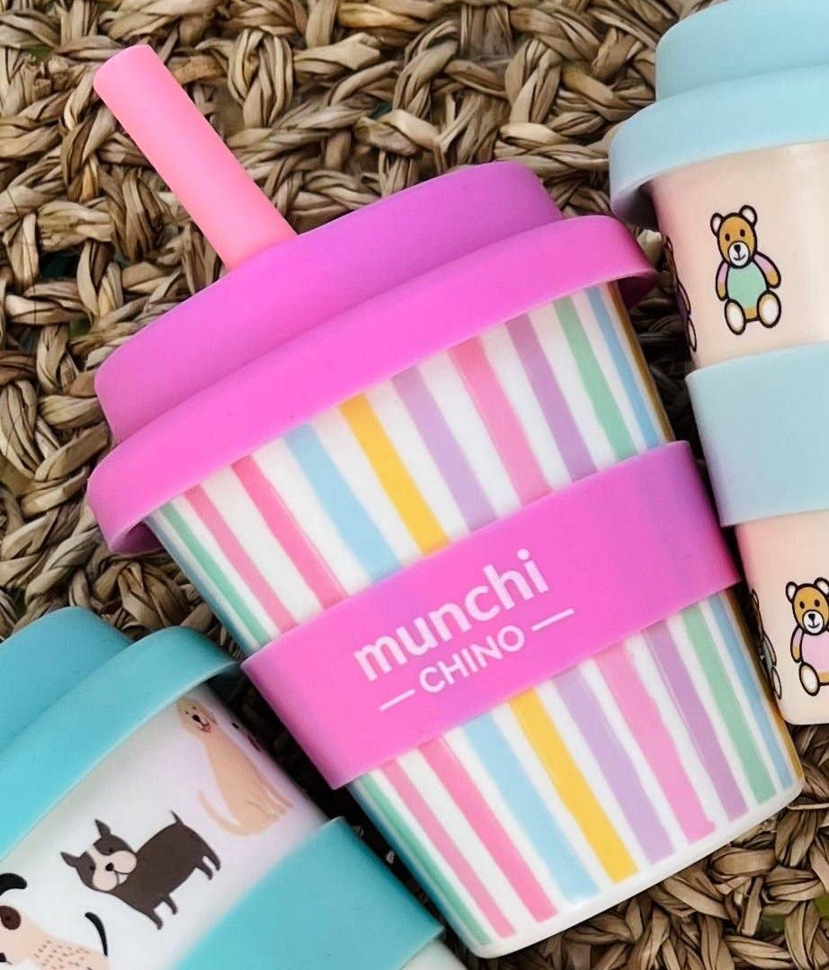 munchi - Wholesale Drinking glass/cup – Kids & Baby - Calypso Babychino Cup - Straw Included2