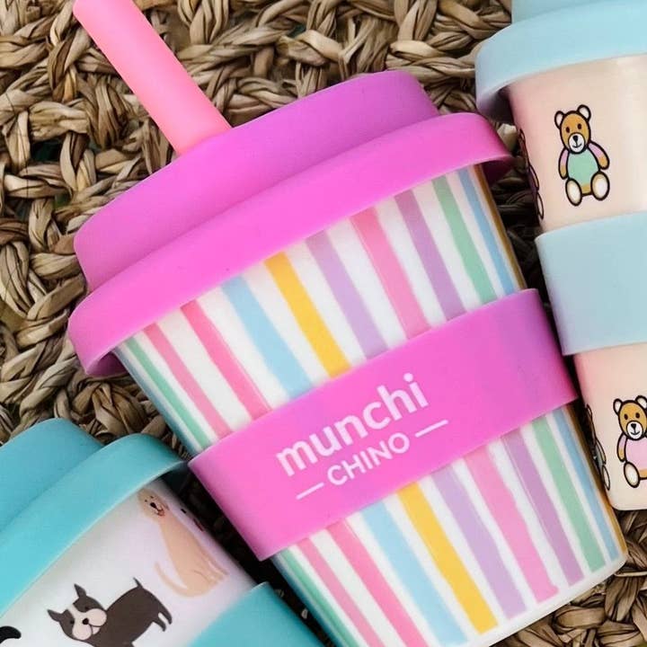 munchi - Wholesale Drinking glass/cup – Kids & Baby - Calypso Babychino Cup - Straw Included2